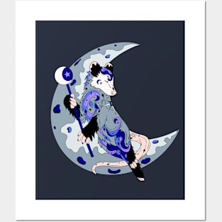 Fantasy opossum, spirit animal and protector of the moon Posters and Art